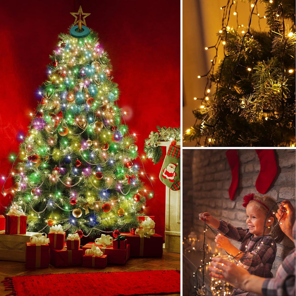 Smart Christmas Tree Lights, 6.6Ft 16 Line 400 RGB LED Multicolor Changing, Voice App Controlled, Indoor Outdoor