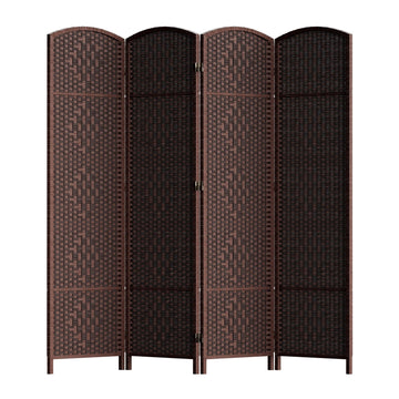 Room Divider Panel, 4 Panel Partition Room Dividers Screen, Brown