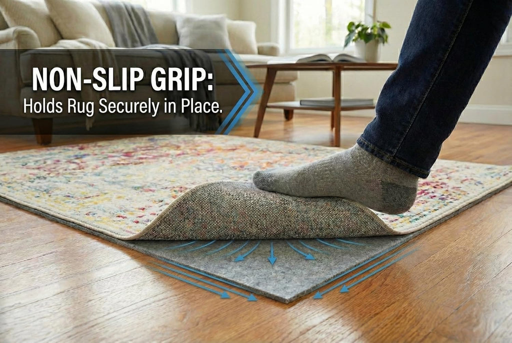 9' x 12' Everyday Performance Rug Pad 1/4" Thick Felt & Non-Slip Backing Perfect for Any Flooring Surface - Set of 108