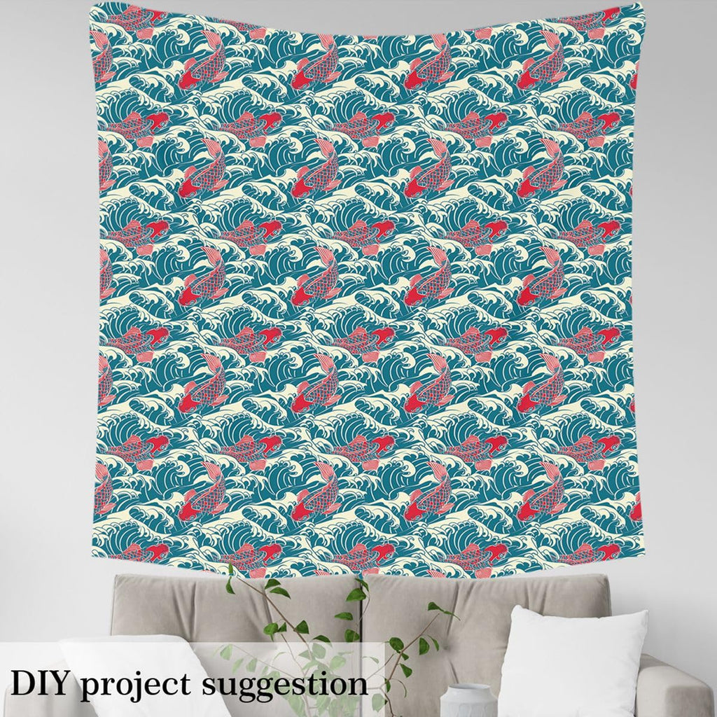 Koi Fish Upholstery Fabric Soft 3 Yards