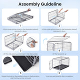 Collapsible Dog Crate for Medium Dogs - 36 inch Escape Proof Metal Dog Kennel with Double Door