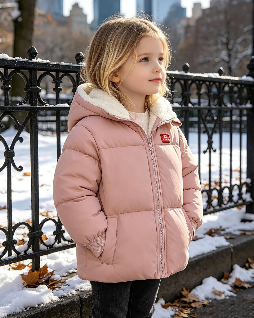 Baby Toddler Hooded Winter Coat Fleece Lined Puffer Jacket
