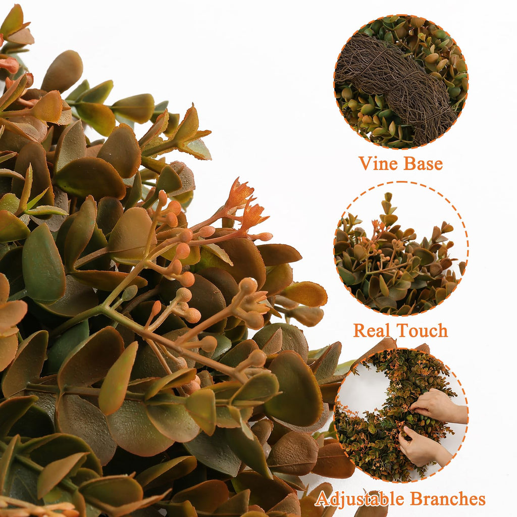 20inch Fall Front Door Wreaths Harvest Boxwood Wreaths Orange