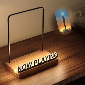Now Playing Vinyl Record Stand, Light Up Vinyl Record Display Stand, Holder for Album Display Storage, Warm White