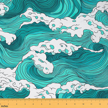 Ocean Waves Fabric by The Yard Soft 5 Yards