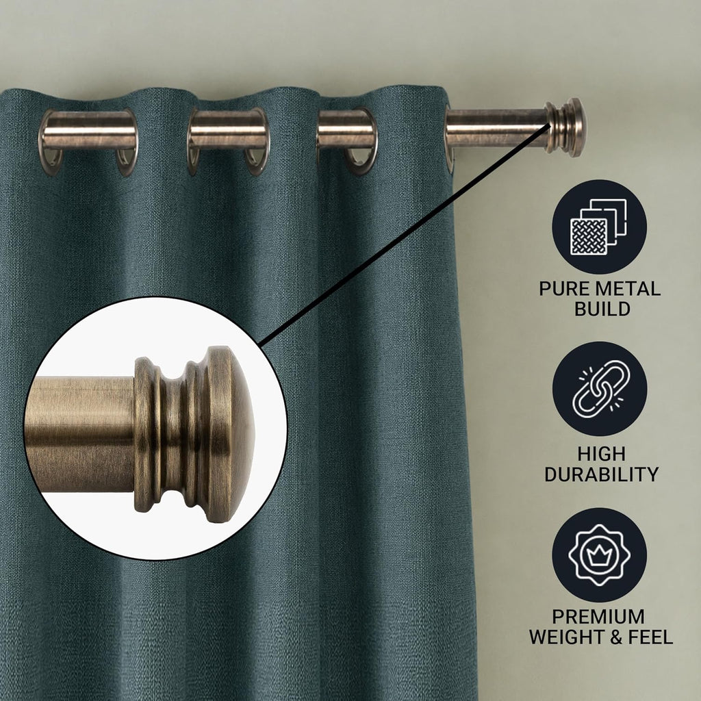 Curtain Rods for Windows 18 - 44 Inch, 1 Inch Heavy Duty Extendable Metal Drapery Rod, Adjustable Curtain Rod with