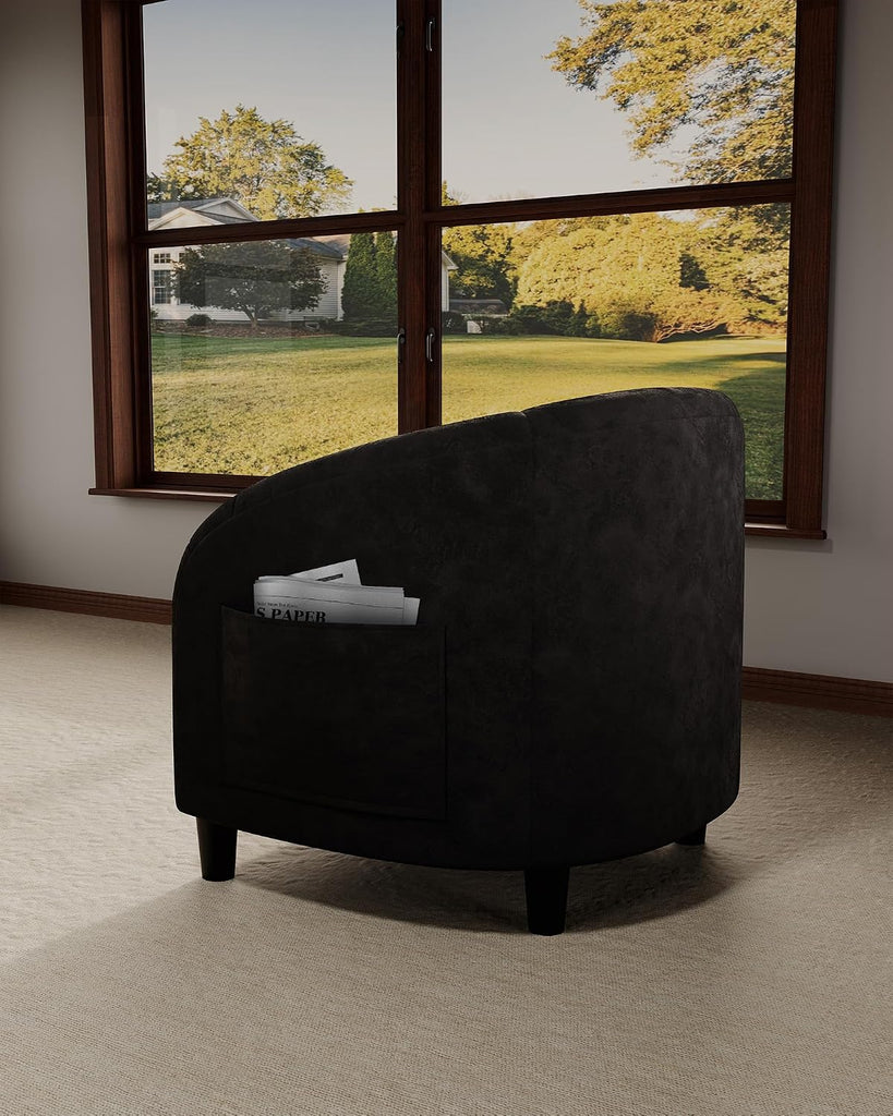 Accent Chair Club Chair Set of 2 Comfy Armrest Upholstered Barrel Chair with Soft Padded Seat Bedroom Study Waiting