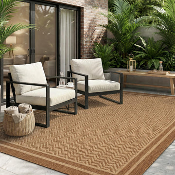 Outdoor Rug-Patio Rug Polypropylene Indoor Outdoor Rugs Outdoor Carpet Deck Balcony Porch, Textured Weave