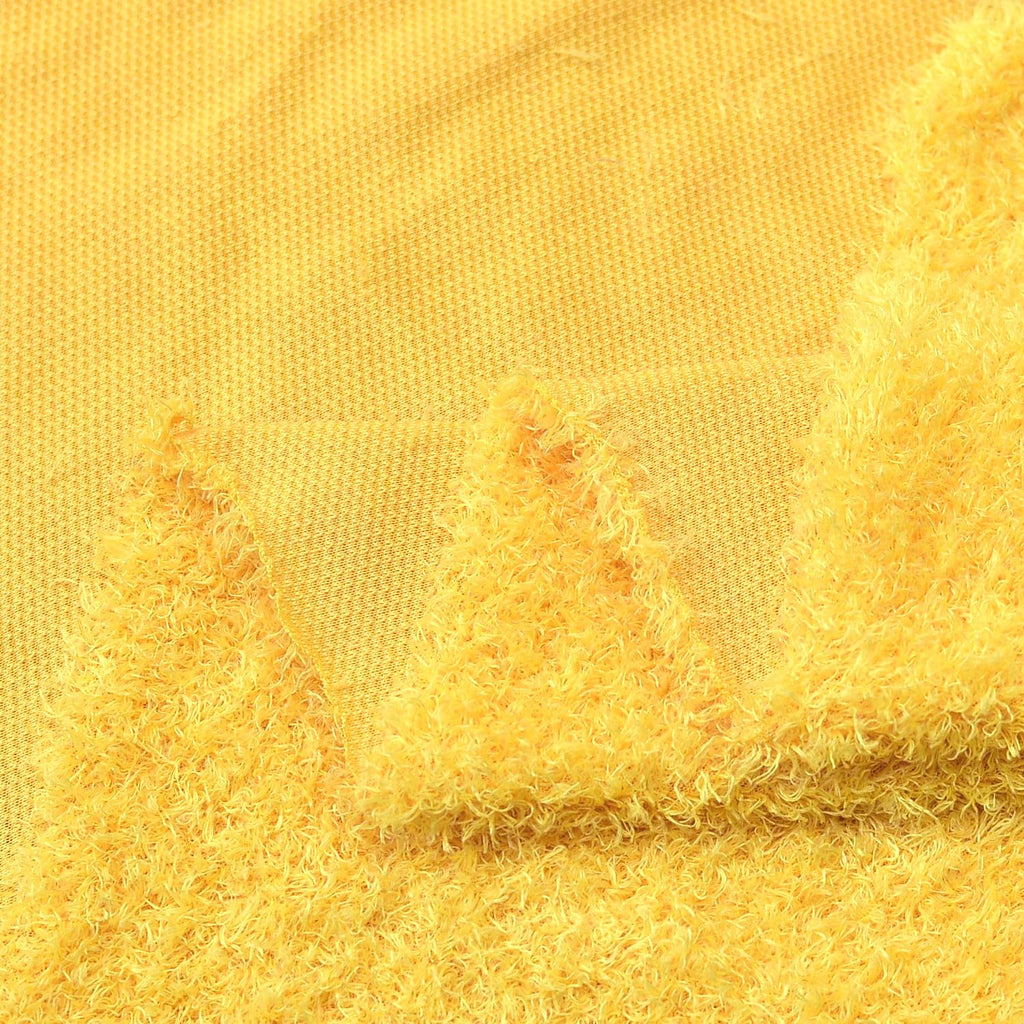 Yellow Curly Teddy Fleece Faux Fur Fabric 36" x 59"