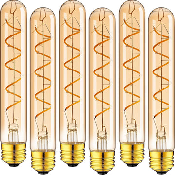 E26 Long Amber LED Light Bulbs 40 Watt,Tubular Light Bulbs for Decor