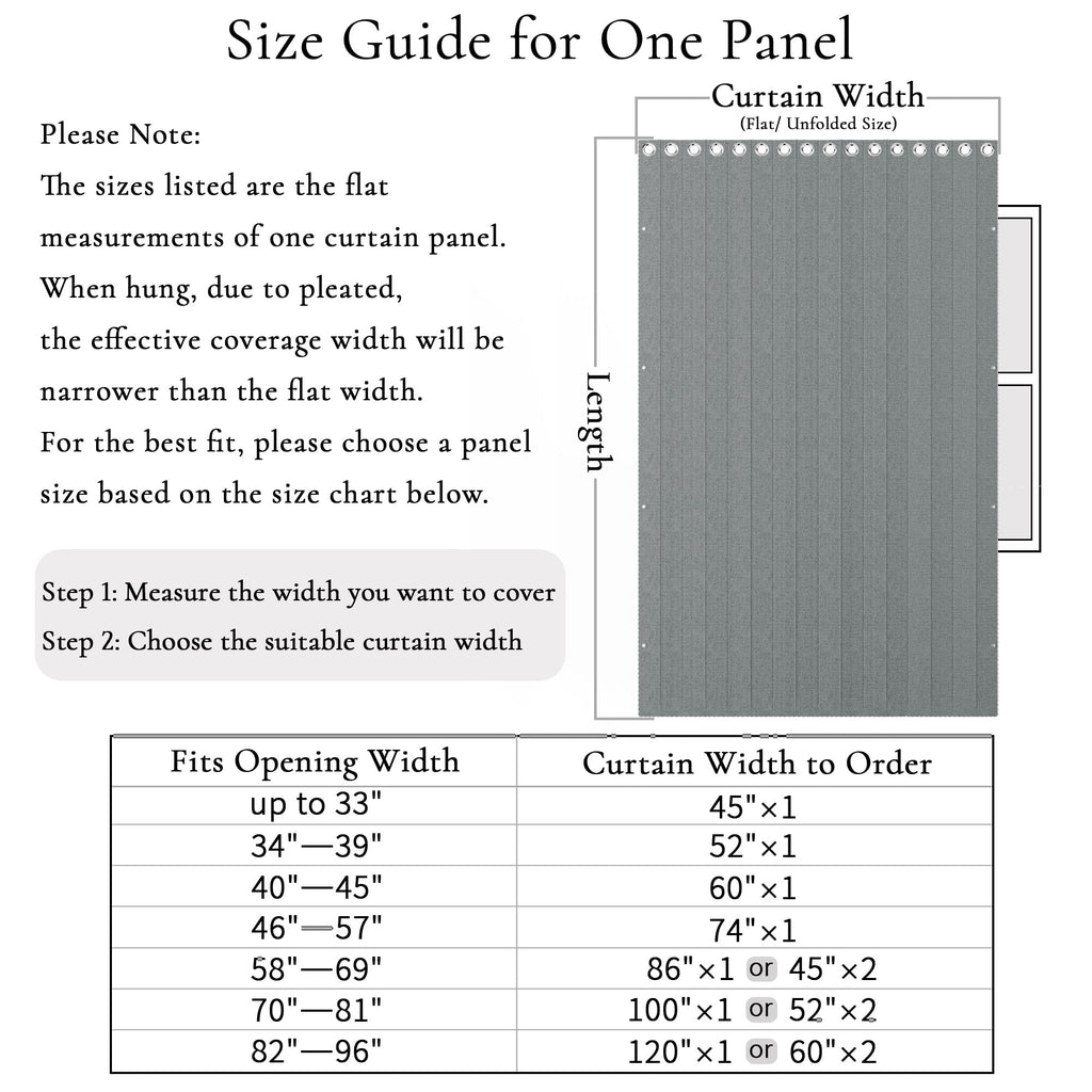 100% Blackout Magnetic Folding Door Curtain, Accordion Style Door Curtain for Doorways Privacy, 1 Panel, W52 x L78