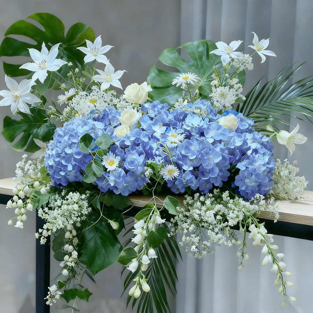 Blue Artificial Bulk, 40 Pcs Faux Heads, Artificial Fake Silk with Stems, Blue Artificial for Decoration Wedding