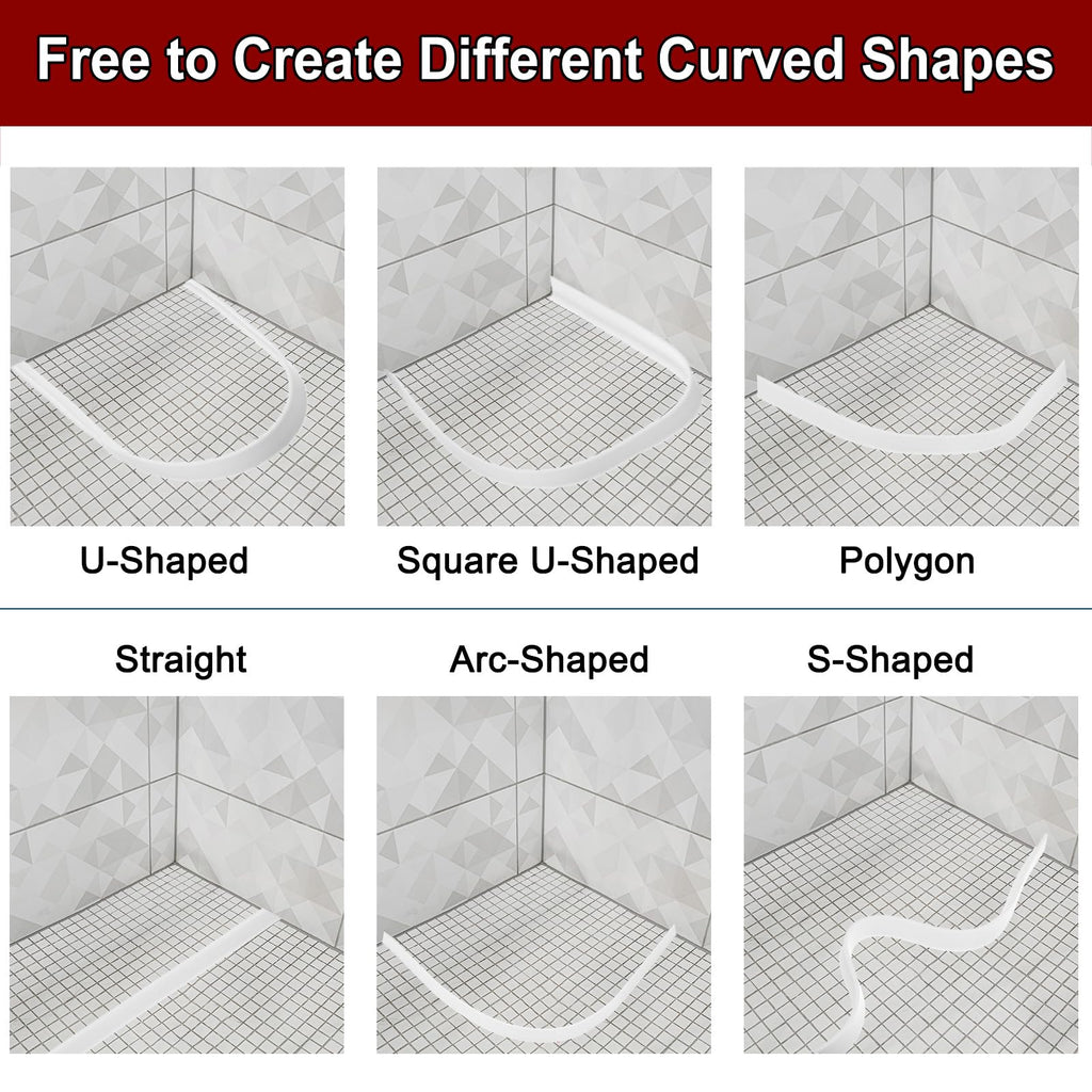 157 Inch Flexible Quarter Round Molding Silicone Peel and Stick Trim Self Adhesive Shower Water Barrier for Corner