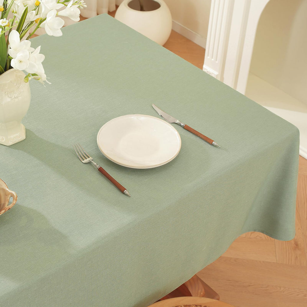 Table Cloth Rectangle Table, 60X90 Inch Linen Textured Tablecloth Spring Waterproof Spill-Proof TableCloths Wrinkle