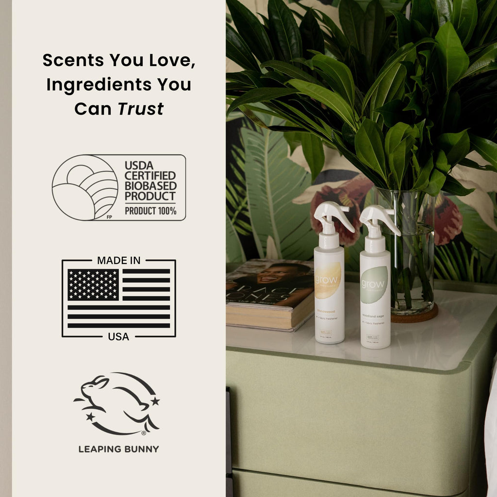 Scented Fabric and Room Air Freshener Spray - Certified Non-Toxic, 100% Plant-Based Essential Oils - 5 oz (Blondewood