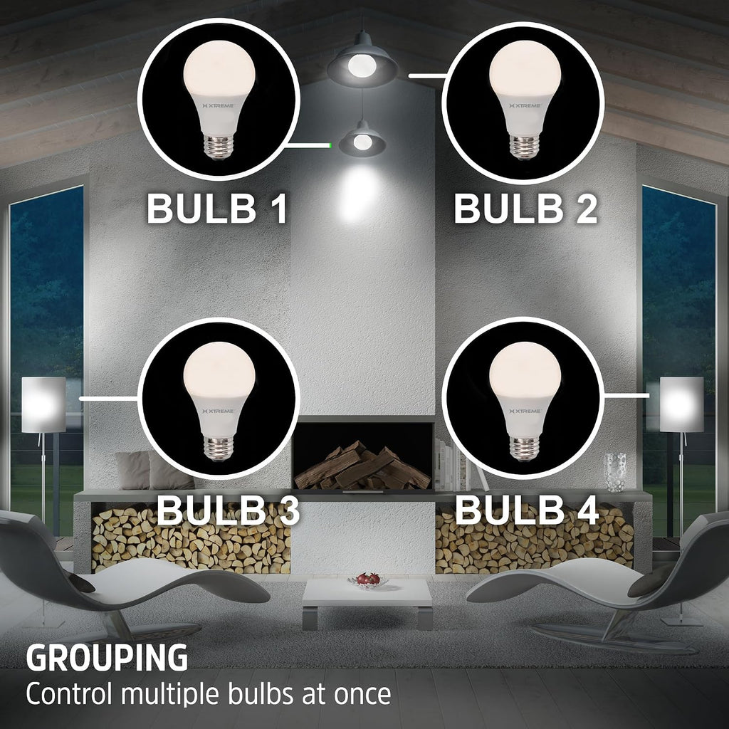 Smart Wi-Fi Dimmable Warm White LED Light Bulb, 1 Bulb, A19, E26, Mobile App Control, 9 Watt