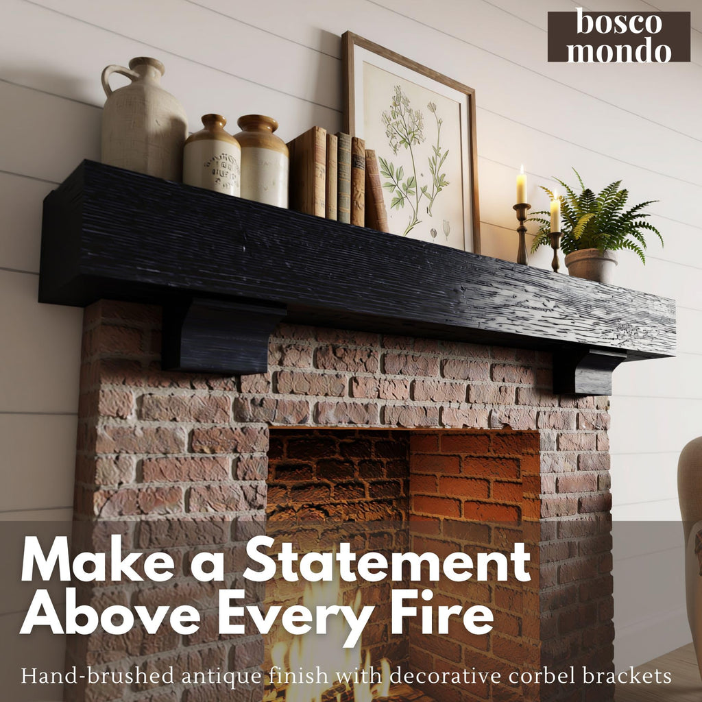 Fireplace Mantel Shelf with Corbels, 60"