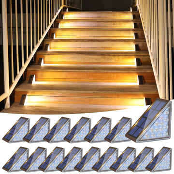 Solar Step Lights Outdoor Waterproof, LED Outdoor Stair Lights