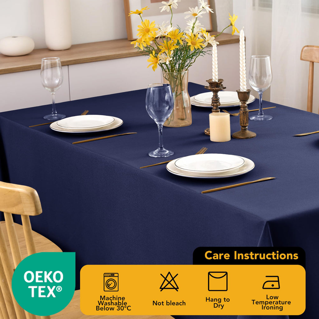 6-Pack Navy Blue Tablecloths for Rectangle Tables, 90 x 132 Inches