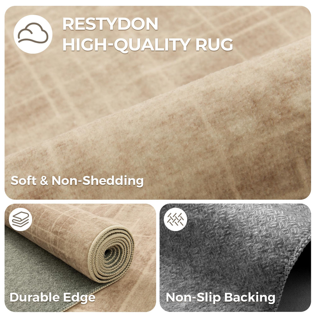 2x6 Runner Rug Non Slip, Washable Hallway Runner Rug, Brown