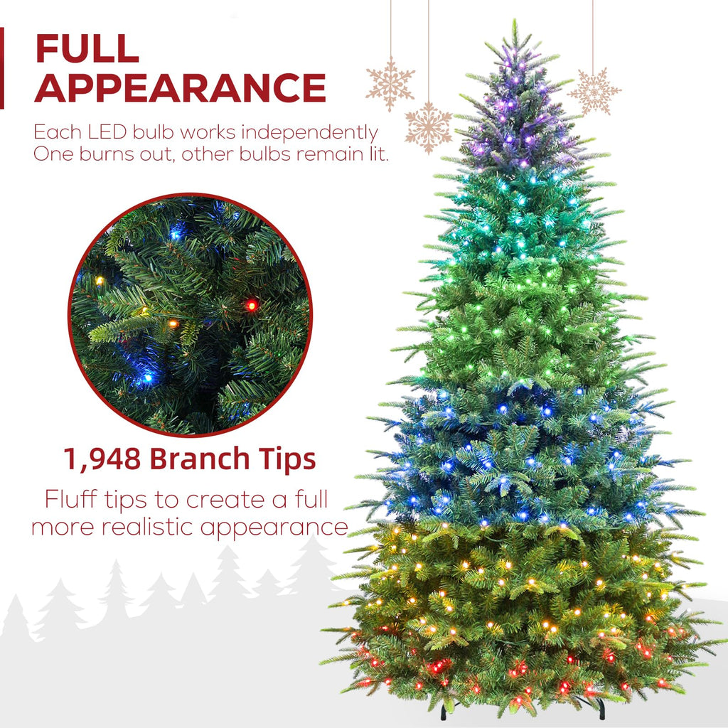 7.5 ft Pre-lit Artificial Christmas Tree with Remote Control