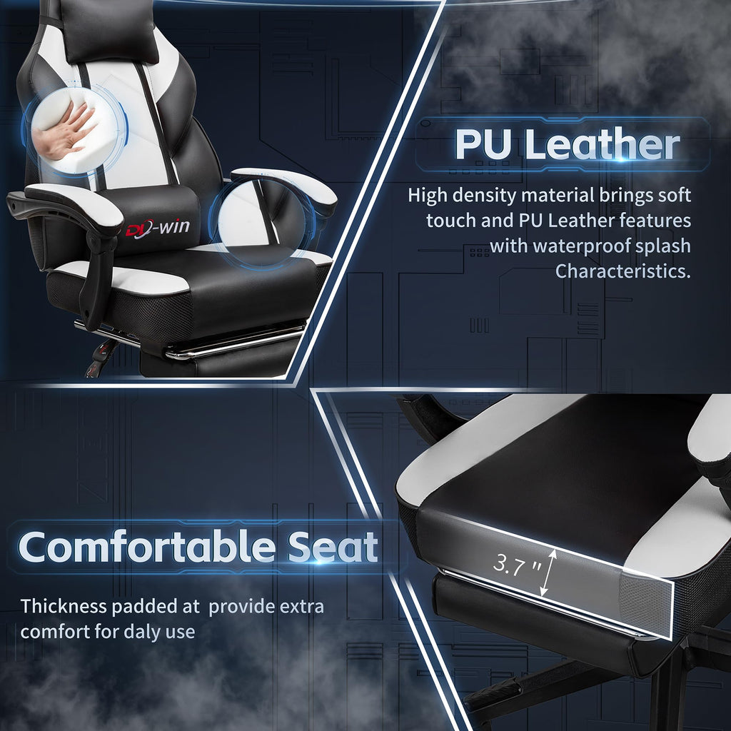Video Gaming Chair for Adults, Computer Chair with Footrest and Ergonomic High Back, Big and Tall Gamer Chair with