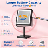 Makeup Mirror with Lights, 4000mAh Rechargeable Magnifying Mirror with Light, 1X/10X, Height Adjustable Bathroom