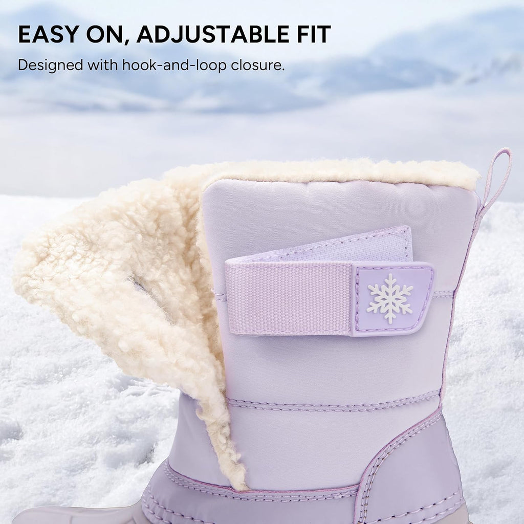 Kids Snow Boots with hook&loop Girls Boys Winter Warm Boots