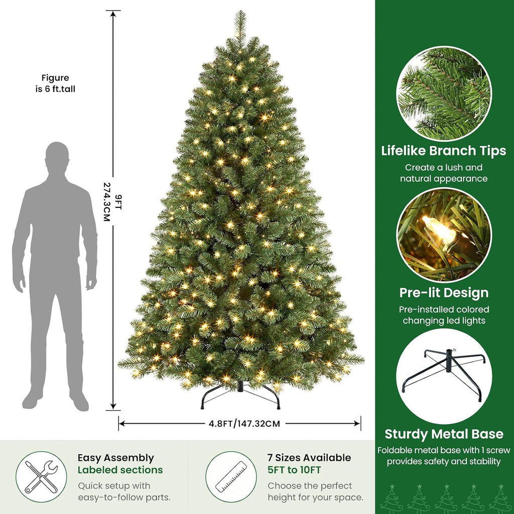 Prelit Artificial Classic Spruce Christmas Tree