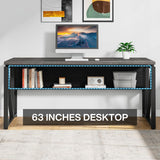 L Shaped Desk with Drawer Cabinet, 63" Executive Computer Desk and lateral File Cabinet