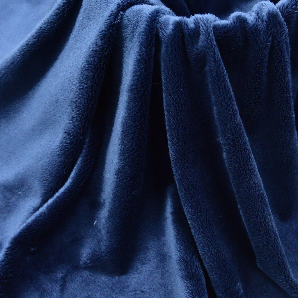 Navy Blue Super Soft Minky Fabric by The Yard, 36"x60"
