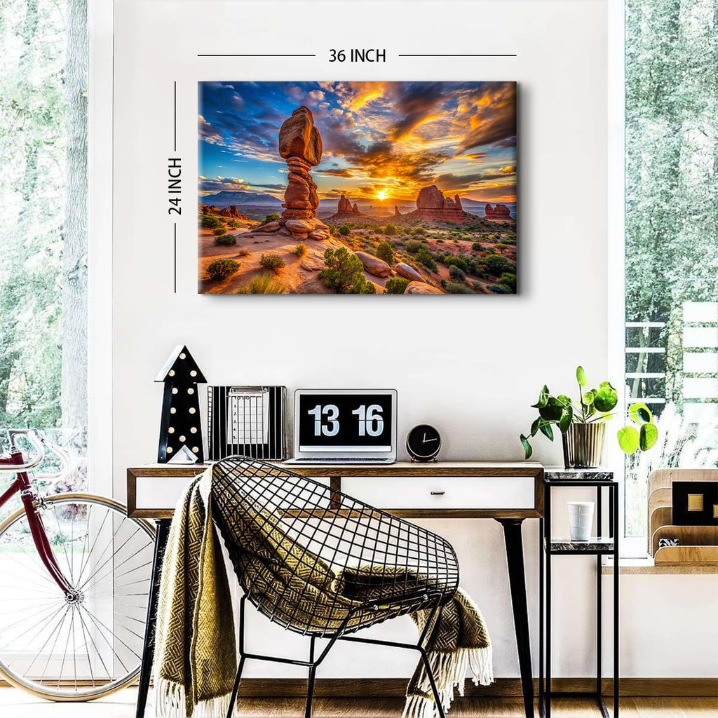 Sunrise Arch Canyon lands Canvas Wall Art National Park Landscape Pictures Wall Decor Rustic Desert Rock Poster Large