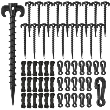 54 Pieces Plastic Inflatable Stakes Set, Black Garden Yard Stakes