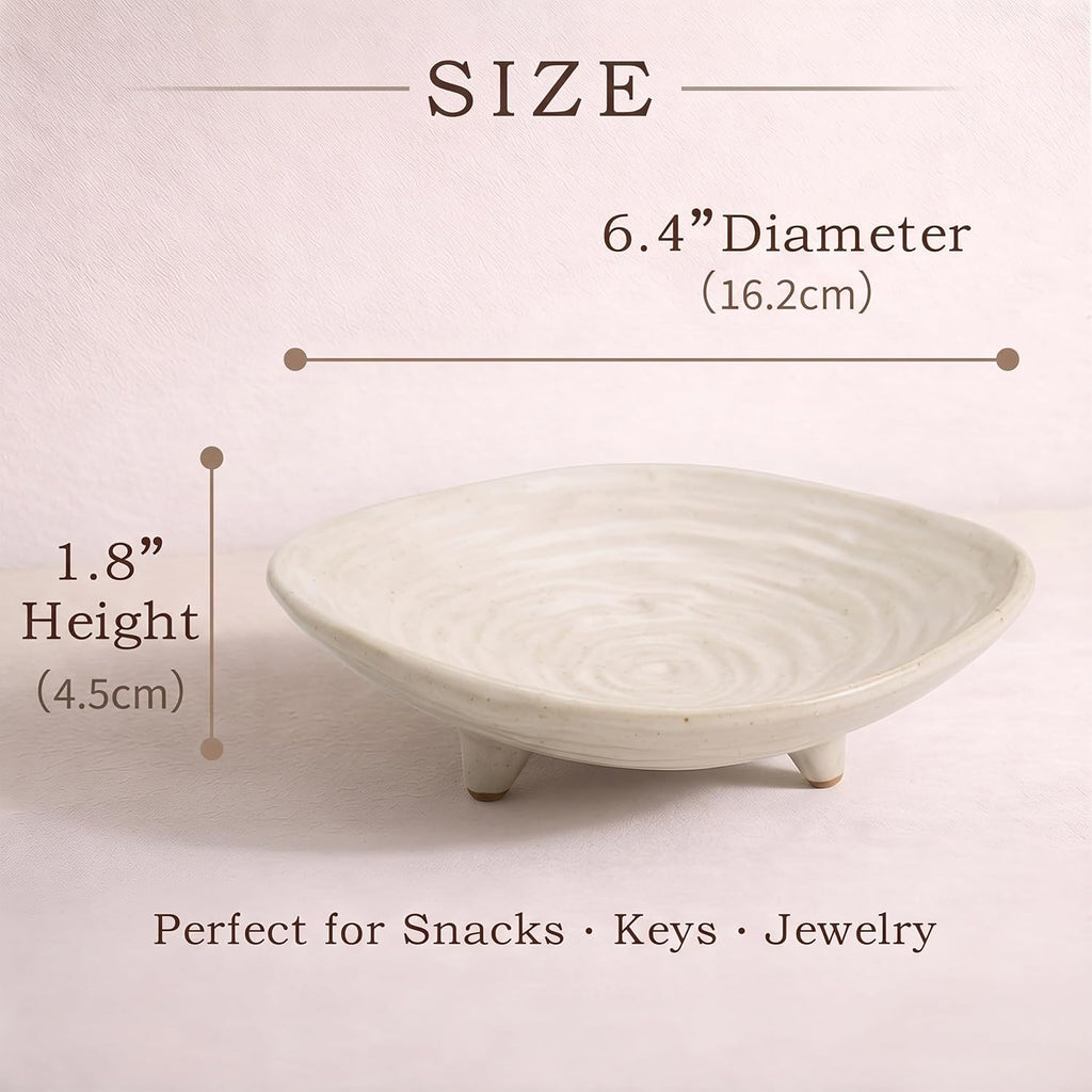 Small Decorative Bowl, 6" Ceramic Key Bowl for Entryway Table, Multi-Purpose Decorative Bowls for Candy, Jewelry