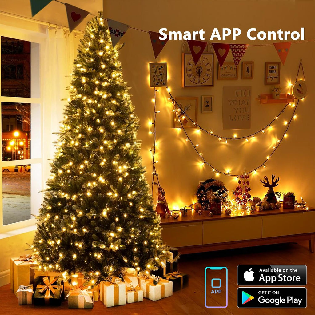 Smart Christmas Lights Color Changing, 200 LED App & Voice Control