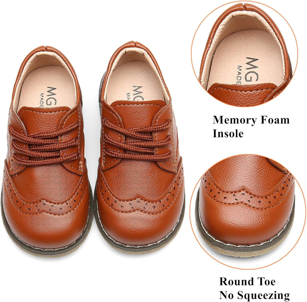 Toddler Boys Girls Dress Shoes Comfort Oxford Shoes Wedding Church Dress Shoes Lace Up School Uniform Loafer Flats
