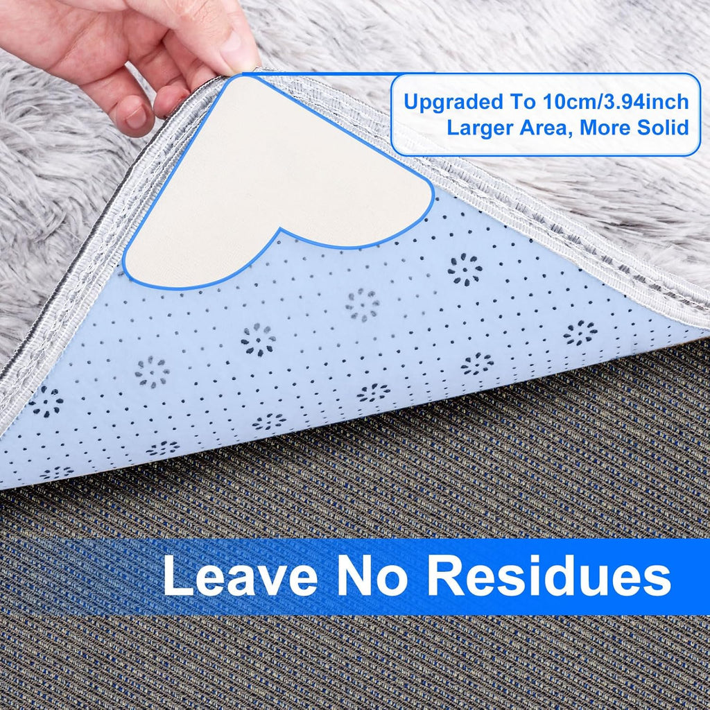 16-Pack Carpet-to-Carpet Rug Grippers | Cloth-Backed Heavy-Duty Anti-Slip Pads | Secure Rugs Over Carpets, Tiles - Set of 16