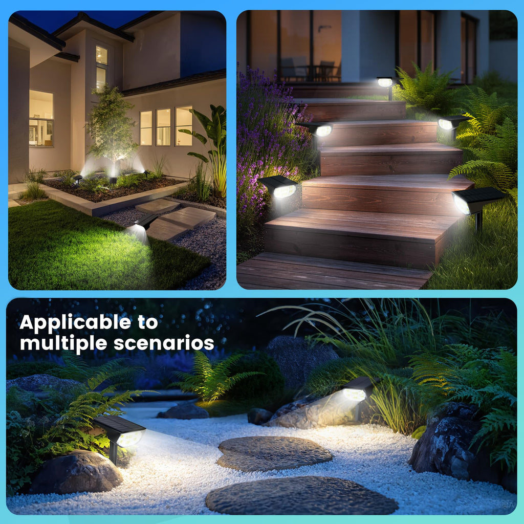 Solar Spot Lights Outdoor IP68 Waterproof, Ultra-Bright Performance, Simple Modes for Easier Operation, Auto