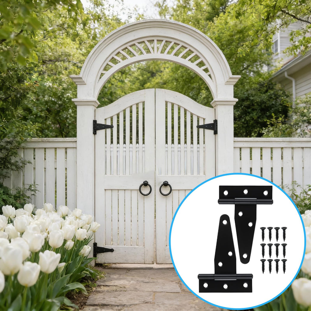 10 Pcs T Strap Hinges Heavy Duty, 3 Inch, Black