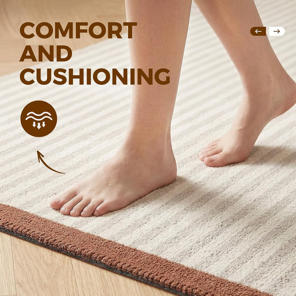 Rug Pad 2 x 6 Ft Non-Slip, Felt and Natural Rubber Backing, 1/4" Thick, Cushioned Gripper Pads, Keep Rugs in Place