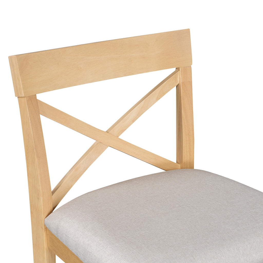 3 Piece Pub Table and Chair Set, Small Wood Counter Height Bar Table Set for 2, Breakfast Nook Table Set, 3 Piece