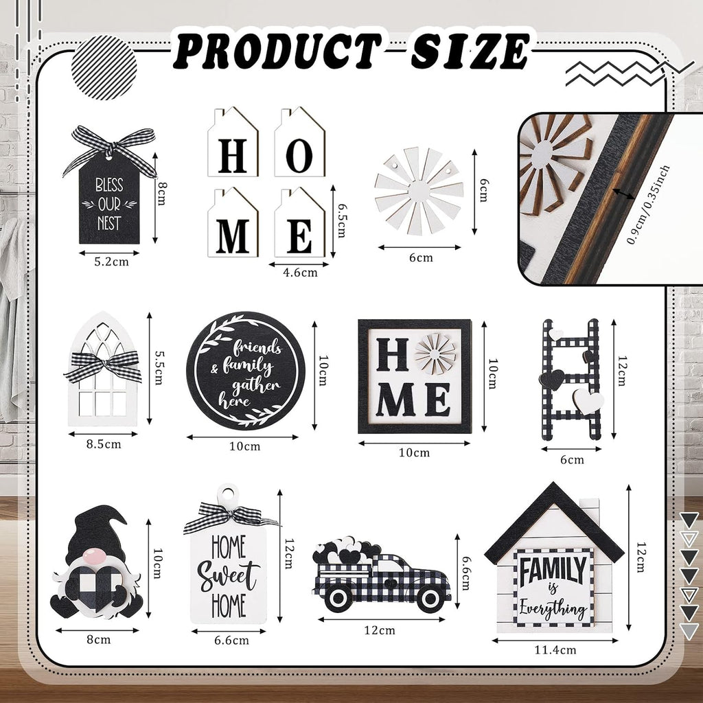 Summer Tiered Tray Decor Home Wooden Sign Set - Set of 15