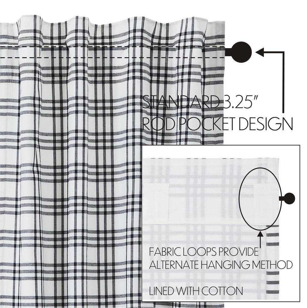 Sawyer Mill Plaid Valance, Black, 16x61