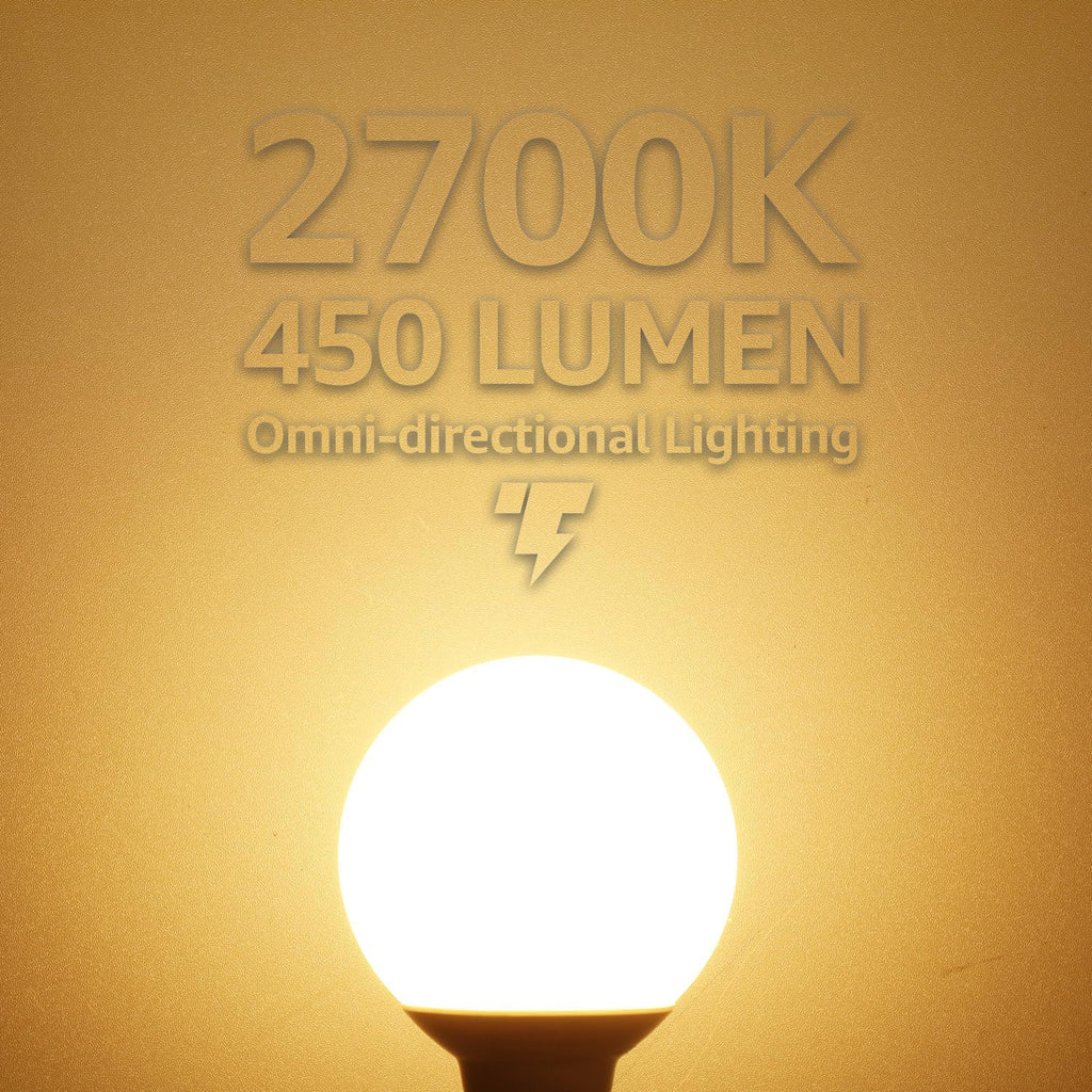 G25 LED Light Bulbs, 5W 450LM, Dimmable, 2700K
