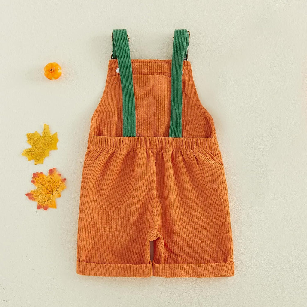 Toddler Baby Boy Christmas Outfit Santa Corduroy Overalls Jumpsuit