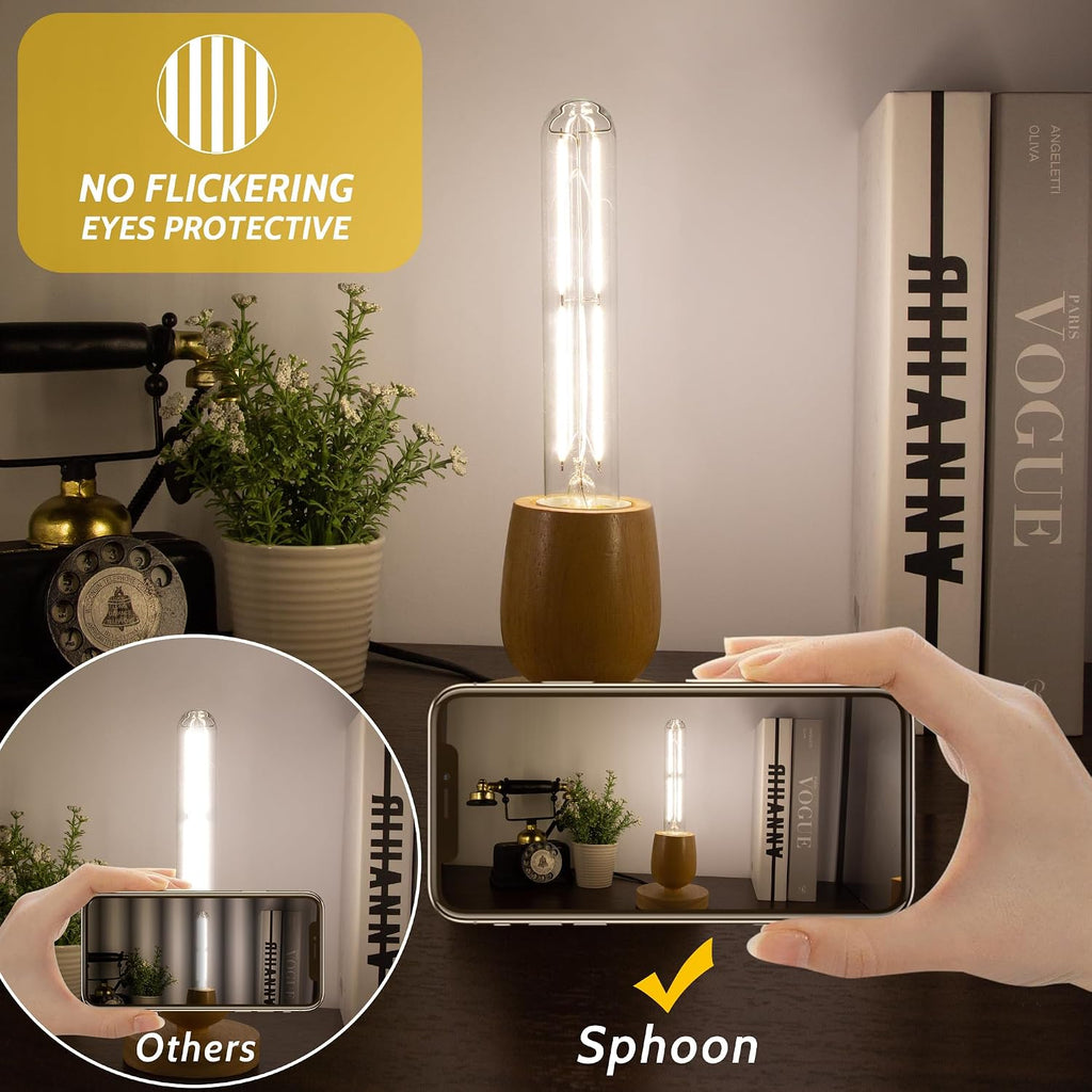 Tubular Light Bulb 7.3 Inch Dimmable T10 LED Bulb E26 6W 60 Watts 4000K