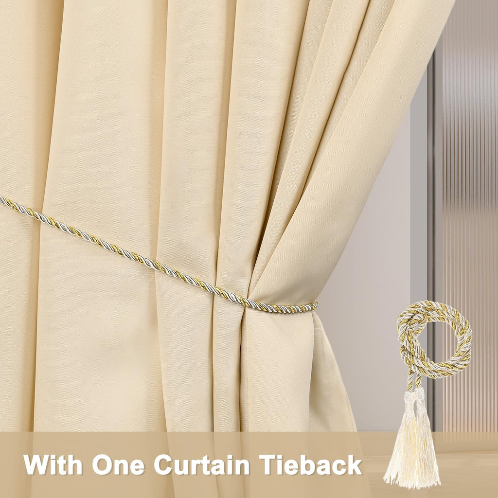 Outdoor Curtains Waterproof, 150W x 84L Inch Heavy Gazebo Curtains for Outdoor Patio, Porch, Sunlight, Outdoor