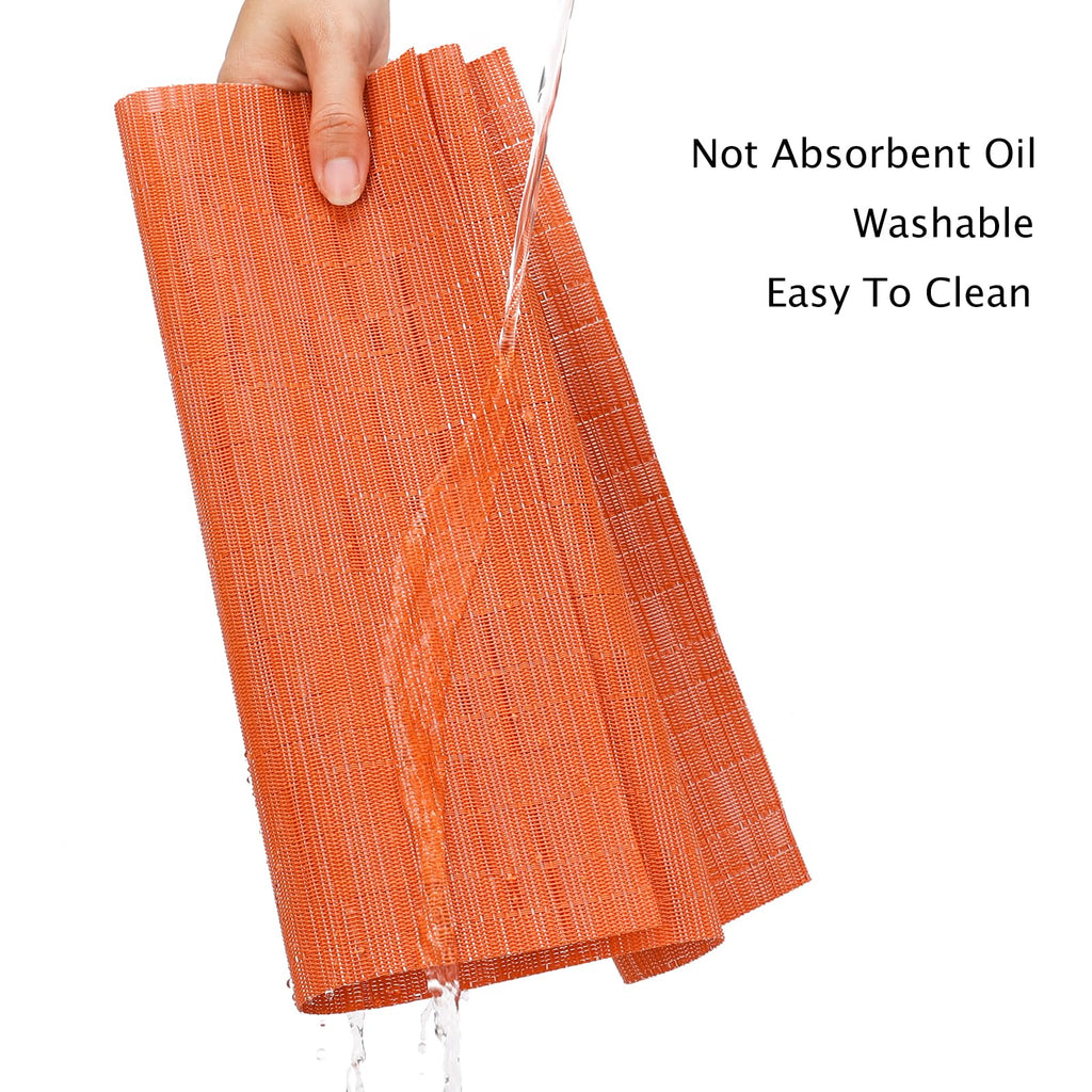Orange Placemats Set of 8 for Dining Table Thanksgiving Placemats