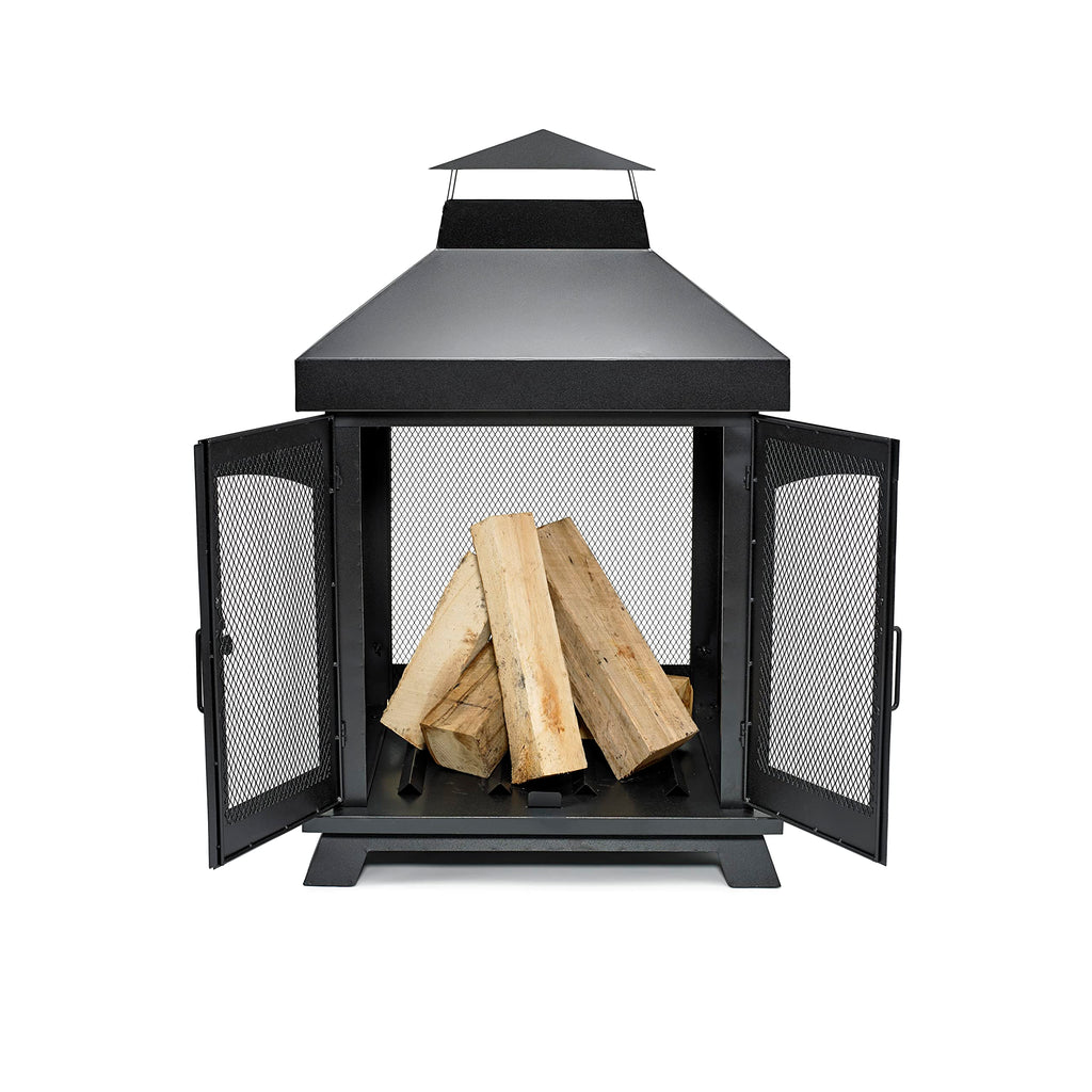 45" Wood Burning Steel Outdoor Fireplace