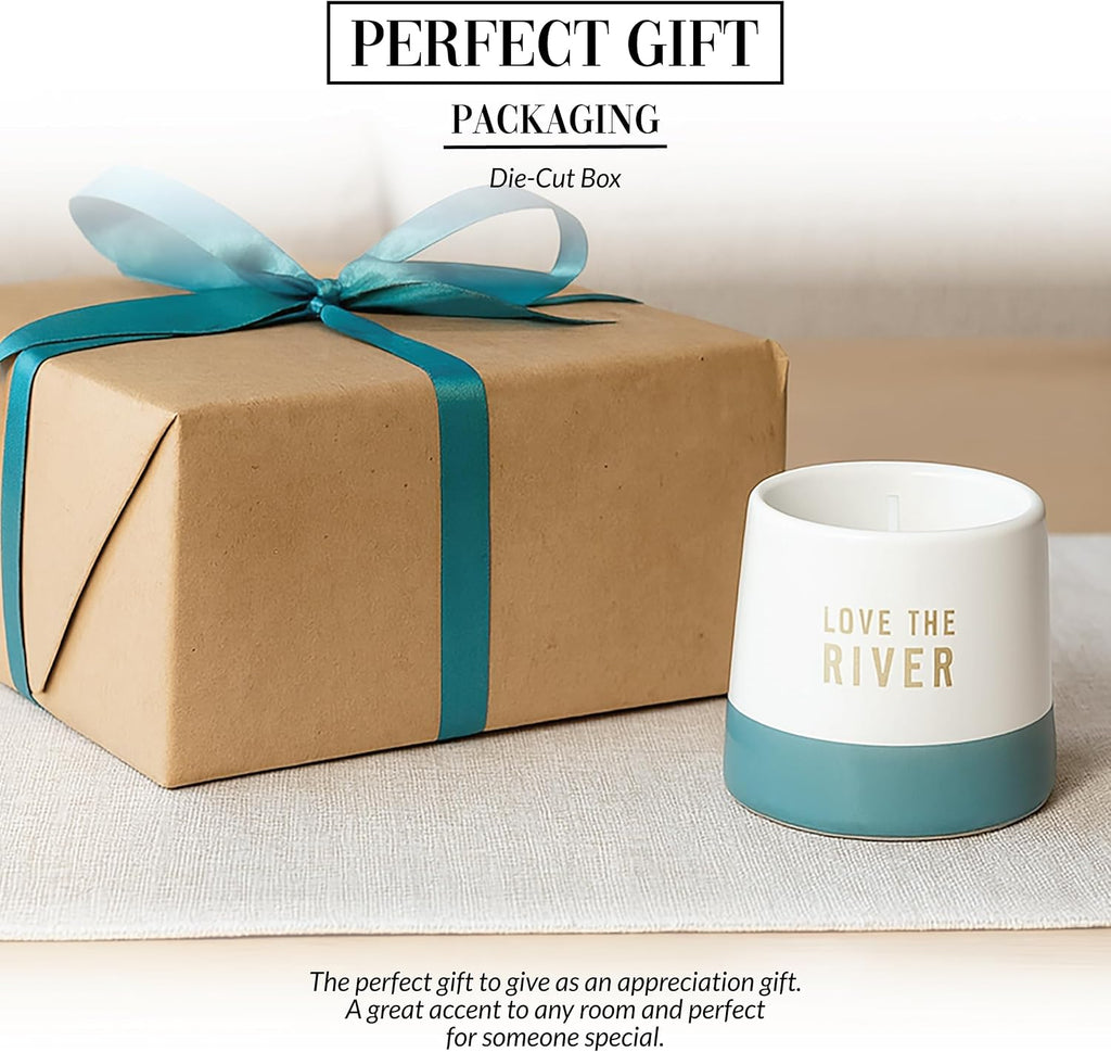 River - 4oz Soy Wax Mini Candle Riverside Riverfront Waterfront Summer Desk Home Decor
